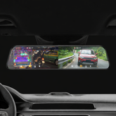 Rearview Mirror Dashcam with Front and Rear Camera – 10” IPS Touchscreen, Full HD 1080P