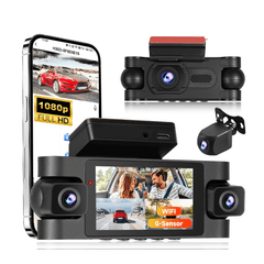 4-lens 2K Dash Cam with Touchscreen and 360° Monitoring
