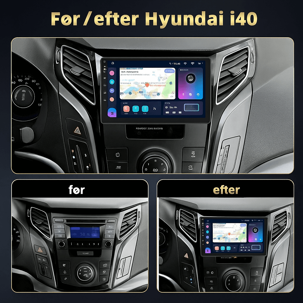 Hyundai I40 12-16 - 9" Radio m. Apple CarPlay og Android Auto – Bilmedie.dk