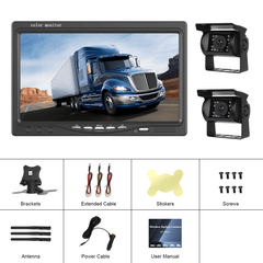 Wireless rear view camera kit with 7" IPS screen and 2 cameras - 1080P AHD
