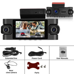 4-lens 2K Dash Cam with Touchscreen and 360° Monitoring