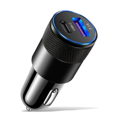 Car-Charger cu încărcare USB-A și USB-C-Fast